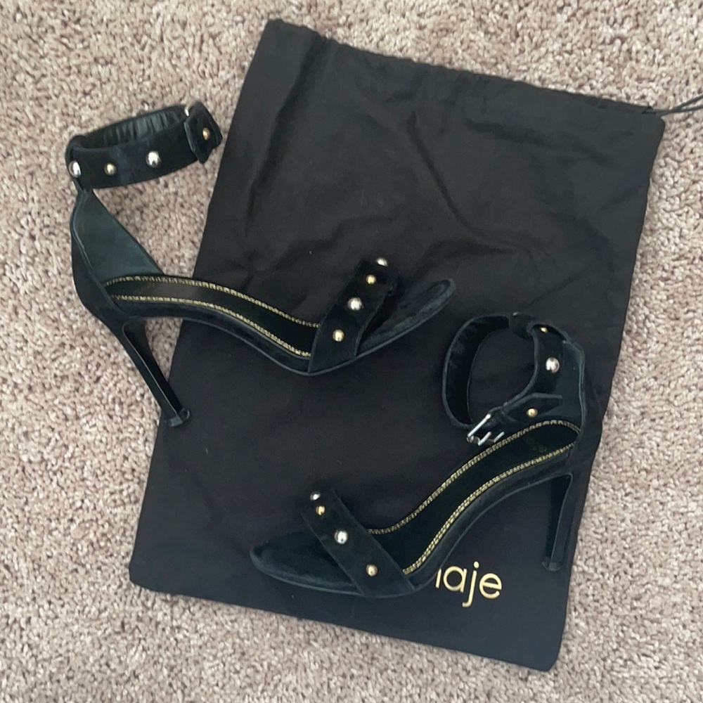 Maje black suede heels